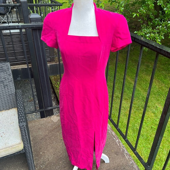 Adrianna Papell 100% Silk Pink Dress Size 4 - Picture 4 of 9